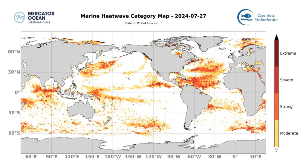 carte catégories vagues de chaleur marine